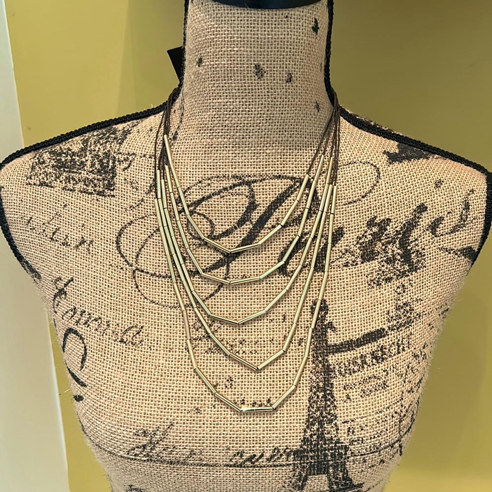 Gold chain drape necklace